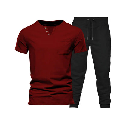saferido  Spring/Summer New Foreign Trade Men's Wear Set Fashion Casual Sports Men's Two Piece Set
