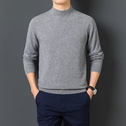 Men's Sweater  Warm and Comfortable Long Sleeve Pullover Sweater  Turtleneck Men Clothing Knit Tops