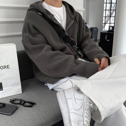 saferido Winter Thick Sweater Cardigan Men Warm Zipper Knitted Coat Men Korean Loose Thickened Cardigan Sweater Mens Jumper Clothes M-2XL