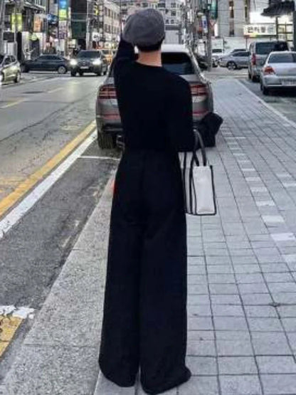 Pants Men Fashion Casual Solid High Street Simple Hip-hop Wide Leg Trousers All-match Korean Style Loose Temperament College New