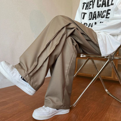 saferido Men's High-quality Vintage Casual Pants Loose Black/khaki Color Oversized Trousers Fashion Trend Suit Pants Big Size M-5XL