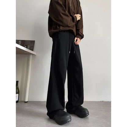 saferido Mens Chic Pocket Long Pants Autumn New Men's Casual Mopping Trousers Harajuku Streetwear Sport Running Sweatpants 5XL-M