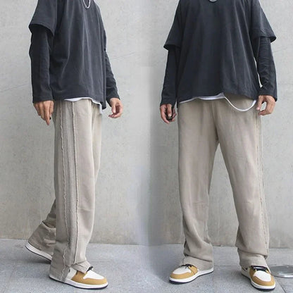 saferido Men's Casual Pants Wide Korean Style Y2k Free Shipping Baggy Harajuku Streetwear Cotton Trousers Male Sale Classic Fashion Long