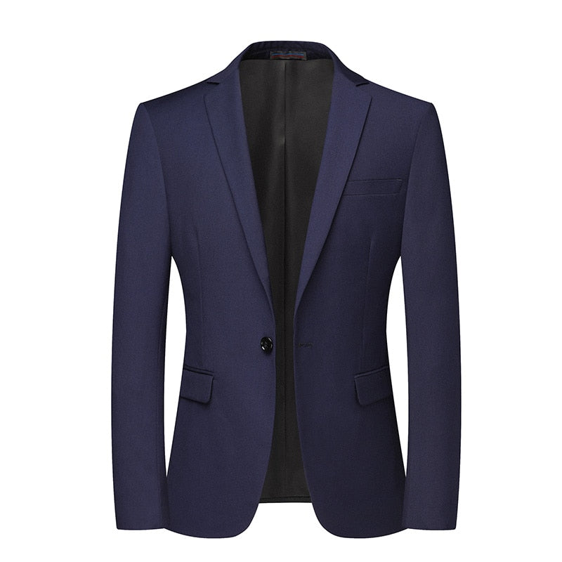 Boutique Men's Fashion Business Cultivate One's Morality Leisure Pure Color Gentleman's Wedding Presided Over Work Blazer