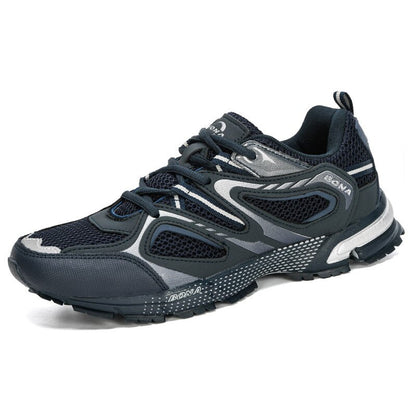 saferido New Arrival Classics Style Men Running Shoes Cow Split Mesh Men Sport Shoes Lace Up Outdoor Jogging Shoes