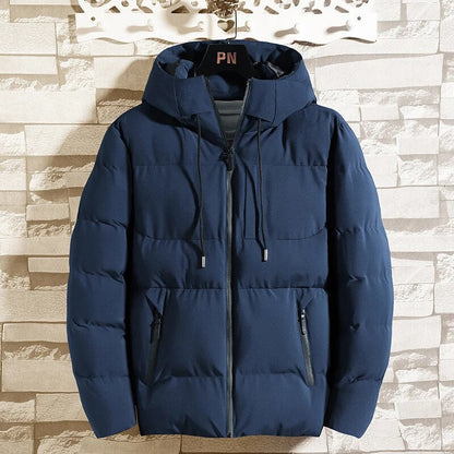 Fashion Parkas Male Thick Winter Overcoat Men's Casual Jacket Hat Warm Long Windbreaker  Classic Windproof Business Hombre