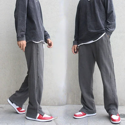saferido Men's Casual Pants Wide Korean Style Y2k Free Shipping Baggy Harajuku Streetwear Cotton Trousers Male Sale Classic Fashion Long
