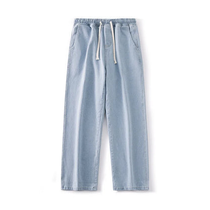 saferido Elastic waist jeans men's spring and autumn American loose straight leg casual versatile wide leg pants