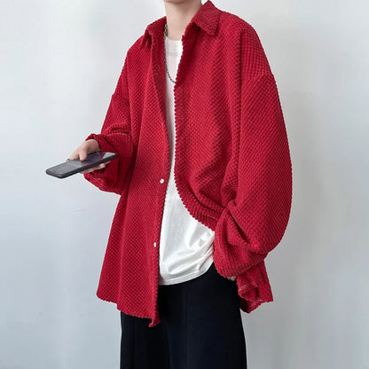 saferido Autumn Long Sleeved Shirt Men Oversized Fashion Casual Shirt Men Streetwear Loose Checkered Shirt Mens Vintage Shirts M-3XL