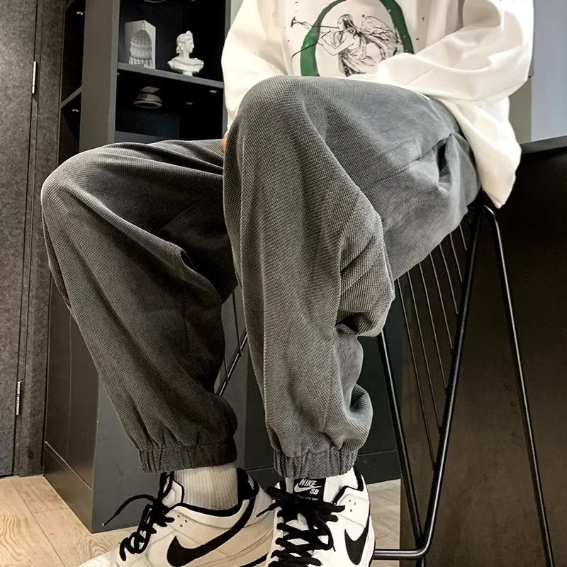 New Cotton Cargo Pants Loose Harem Pants Casual Ankle Length Casual Multi Pocket Baggy Pants Male Oversized Fashion Trousers