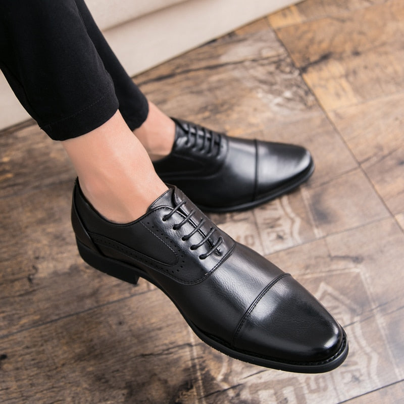 saferido Men Leisure Derby Shoes Business Dress Shoes Classic Triple Joint Oxford Office Gentleman Footwear for Job Luxury Wedding Shoes
