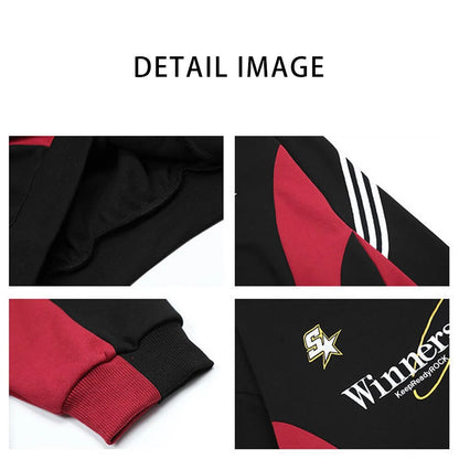 Baggy Two Piece Set for Men Parachute Wide Leg Pants Sweatshirts Outfit Tracksuit Men Polo Vintage Casual Streetwear