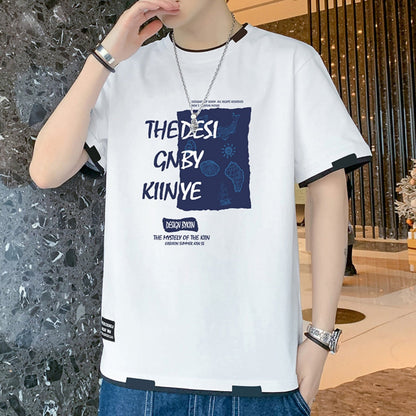 Tshirts For Men Summer Printed Tee Shirt Casual Streetwear Korean Fashion Clothing Cool Breathe Tops Men