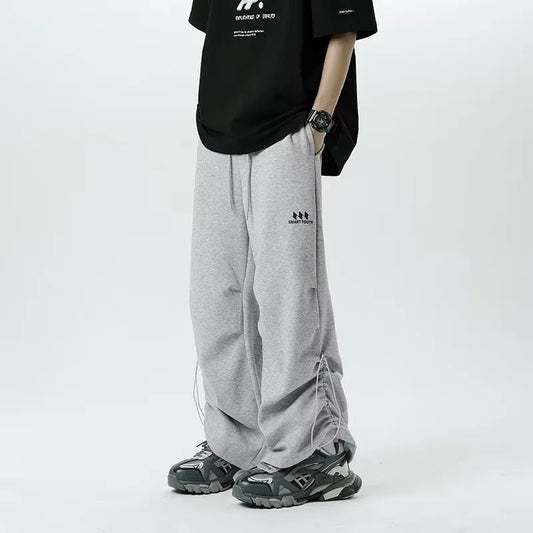 saferido Wide Leg Sweatpants Men Casual Pants Men Oversize Gray Sports Pants Black Trousers Male Loose Korean Streetwear Hip Hop