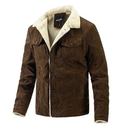 Fashion Winter New Men's Corduroy Plush Jacket Casual Jacket Trend Men's Clothing Men Outwear