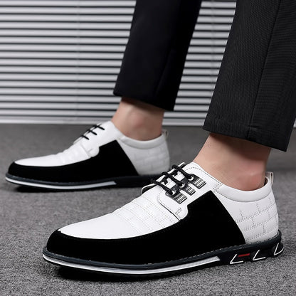 saferido Trending Leather Shoes for Men Business Casual Dress Shoe Lace Up Formal Party Men Shoes Comfortalbe All-match Wedding Oxfords