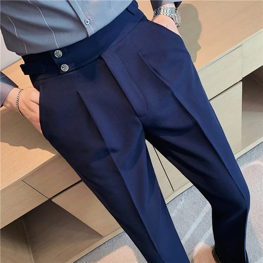 saferido British Style Autumn New Solid Business Casual Suit Pants Men Formal Pants High Quality Slim Fit Office Trousers Pantalon 29-36
