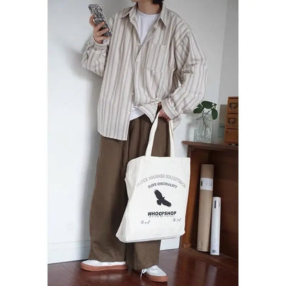 Japanese Vintage Wild Long Sleeve Striped Shirt Men and Women Loose Casual Harajuku Trend Oversized Button Up Shirt Thin Coat