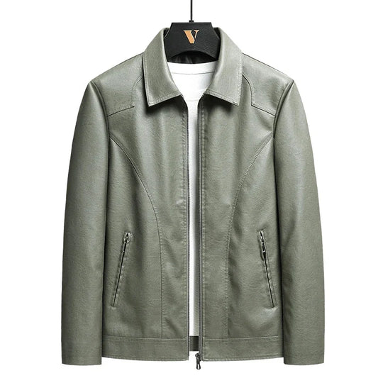Autumn Men Casual Motorcycle Biker Leather Jacket Coats Mens Vintage Outwear Formal PU Jacket Male Oversize Jacket Plus Size 8XL