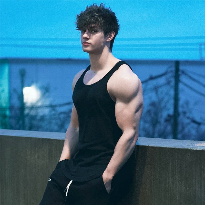 Summer new men Vest gym Tank top Men Fitness sleeveless shirt Male Exercise Sports vest Undershirt Gyms train vest