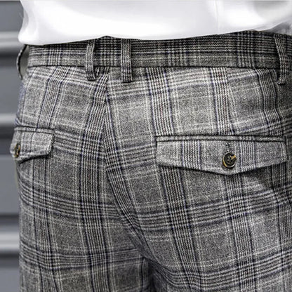 Men Clothing Plaid Business Suit Trousers/Male Slim Fit Fashin Leisure Suit Pants/British Formal Dress Suit Trousers 28-36