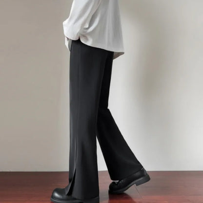 saferido Brown Black Suit Pants Men Slim Fit Social Mens Dress Pants Korean Loose Straight Casual Pants Mens Office Formal Trousers S-3XL