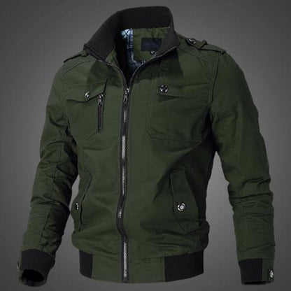 Men's Jacket Casual Fashion Outer Jacket Men's Jacket Men's Spring Autumn Stand Up Slim Military Bomber Jacket Men