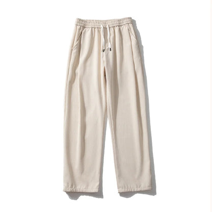 saferido Men's Corduroy Pants Trendy Brand Loose Straight Pants Korean Wide Leg Pants Couple Style Home Casual Pants Beige Black Brown