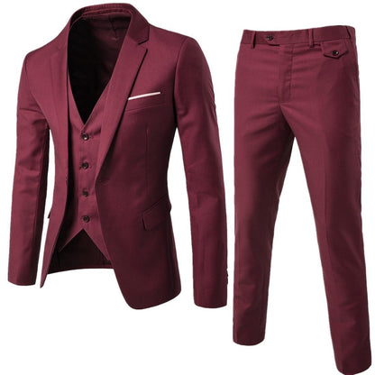 Men Blazers Set Wedding 3 Pieces Elegant 2 Suit Luxury Full Coat Pants Design Latest Vest Business Slim Fit Jacket Trousers