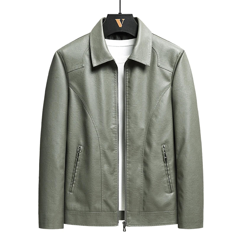 Autumn Men Casual Motorcycle Biker Leather Jacket Coats Mens Vintage Outwear Formal PU Jacket Male Oversize Jacket Plus Size 8XL