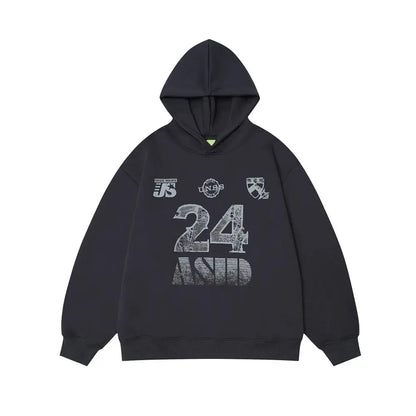saferido Hoodies Men Retro Y2K Sports Graphic Soft Hoodie American Trendy Versatile Street Fashion Loose Casual Tops Autumn Men'S Clothes