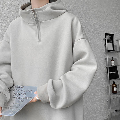 saferido Turtleneck Hoodie Zipper Pullovers Streetwear Hip Hop Hooded Sweatshirt Men Clothing Korean Couples Harajuku Coat