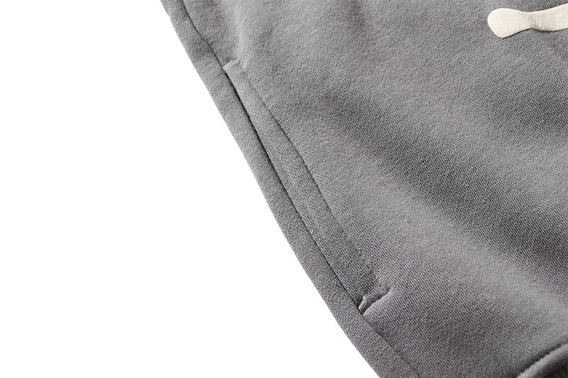 High Street Letter Foam Skull Vintage Fleece Hooded Hoodies Men and Women Pullover Casual Loose Autumn Winter Sweatshirts