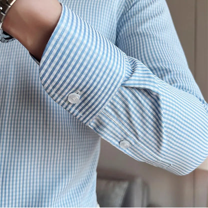 saferido  New Style Men Spring High Quality Long Sleeve Shirts/Male Lapel Office Business Dress Shirts Homme Camisas Plus Size S-3XL