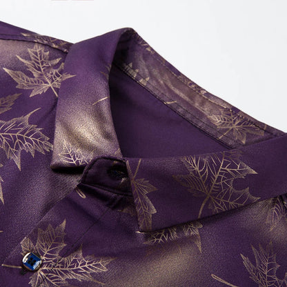 New Social Long Sleeve Maple Leaf Designer Shirts Men Slim Fit Vintage Fashions Men's Shirt Man Dress Jersey Clothing