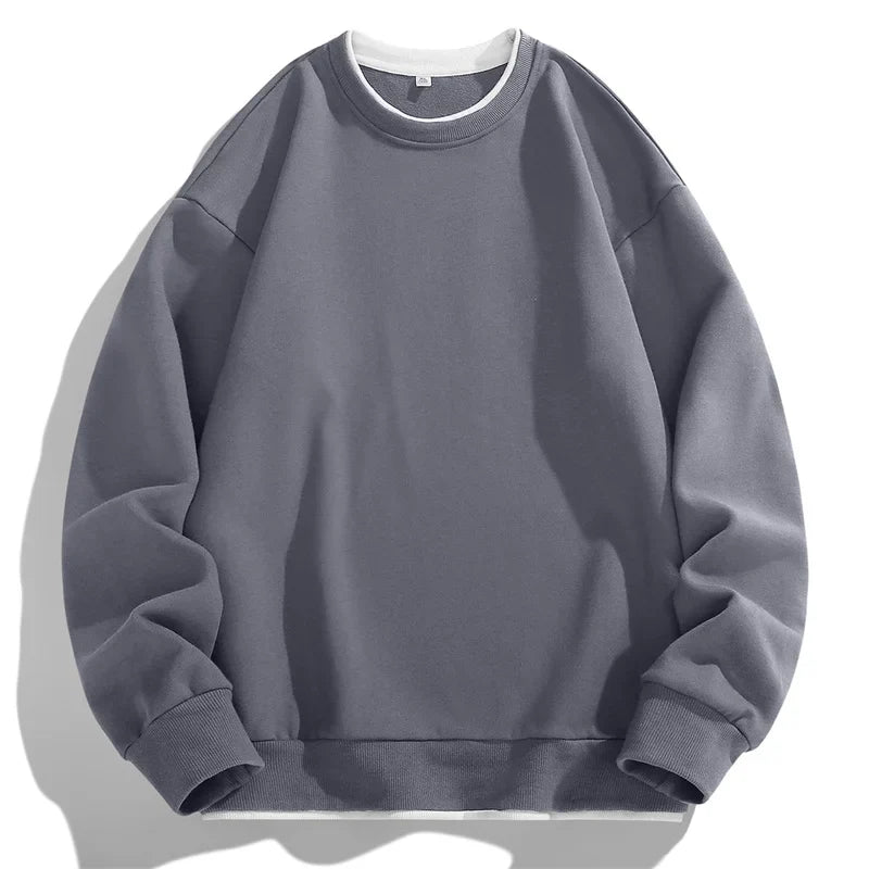 Men O-Neck Basic Hoodies Male Casual Loose Harajuku Hoodles Sweatshirts Long Sleeve Tops Solid Color Streetwear Pullovers