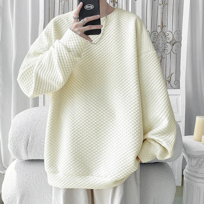 saferido Autumn New Hoodies Dot O-neck Sweatshirt Mens Streetwear Casual Fashion Mens Oversized Korean Harajuku Pullover 5XL-M