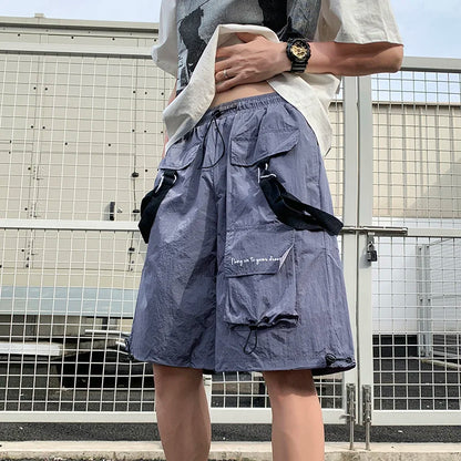 saferido Men's Cargo Shorts Fashion Casual Short Pants Summer Multi-pocket Men Casual Jogging Sport Short Pants Japan Style