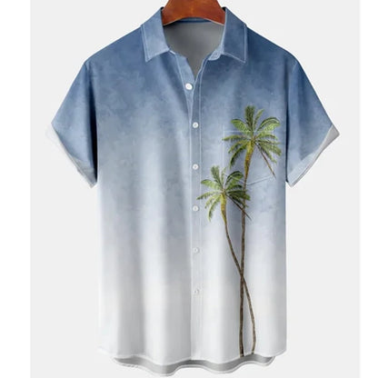 Harajuku Feather Hawaiian Men's Shirt Printed Short Sleeve Casual White Street Summer Beach Shirts For Men Clothing  Summer