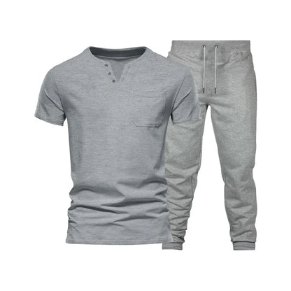 saferido  Spring/Summer New Foreign Trade Men's Wear Set Fashion Casual Sports Men's Two Piece Set