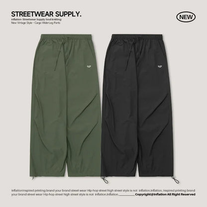 saferido Parachute Wide Leg Pants Men Baggy Trousers Male Joggers Sweatpants Oversized Loose Casual Sports Streetwear Hip Hop