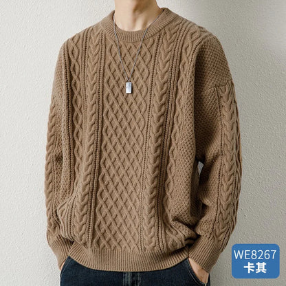 saferido Men's Knitted Vintage Sweater Argyle Black Pullovers Sweaters and Jumpers Green Autumn Winter Retro Streetwear Harajuku