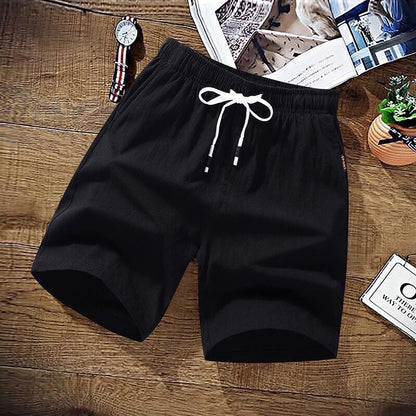 Cotton Linen Shorts Men's Summer Basic Short Men's Korean Slim Sweat Versatile Fashion Beach Shorts Men Free Shipping