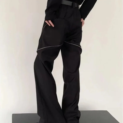 saferido Autumn Winter Trousers for Men Tailoring Loose Punk Baggy Straight Cotton Casual Pants Man Trend Sale Spandex Slacks Streetwear