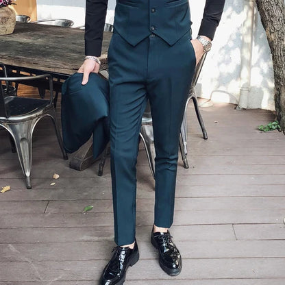 saferido Fashion Male Spring High Quality Cotton Business Suit Trousers Men's Clothing/Man British Style Men's Casual Suit Pants