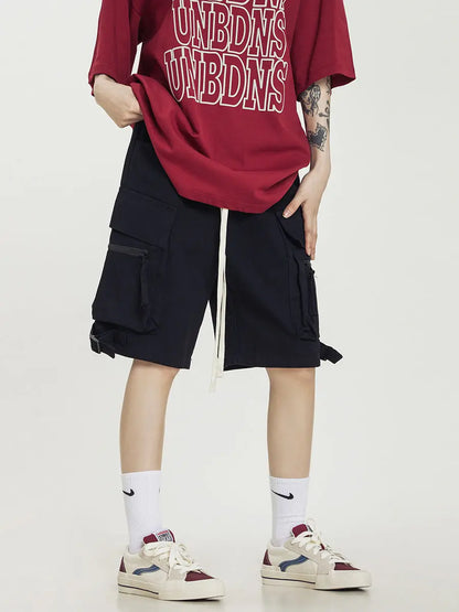 saferido Summer American High Street Pure Cotton Work Clothes Multi Pocket Shorts For Men And Women Street Retro Hip Hop Capris Fashion