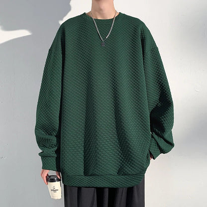 saferido Autumn New Hoodies Dot O-neck Sweatshirt Mens Streetwear Casual Fashion Mens Oversized Korean Harajuku Pullover 5XL-M