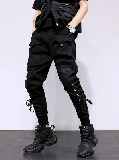 saferido Men's Male fashion black European American fashion brand harem pants personality street catwalk casual pants