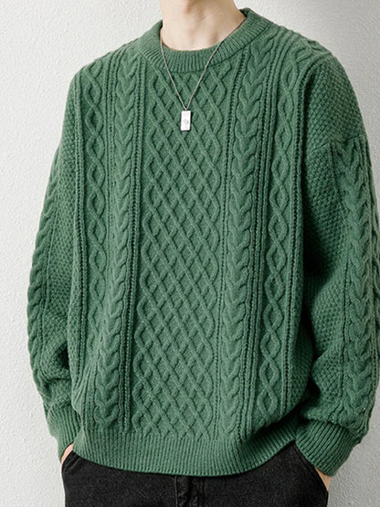 saferido Men's Knitted Vintage Sweater Argyle Black Pullovers Sweaters and Jumpers Green Autumn Winter Retro Streetwear Harajuku