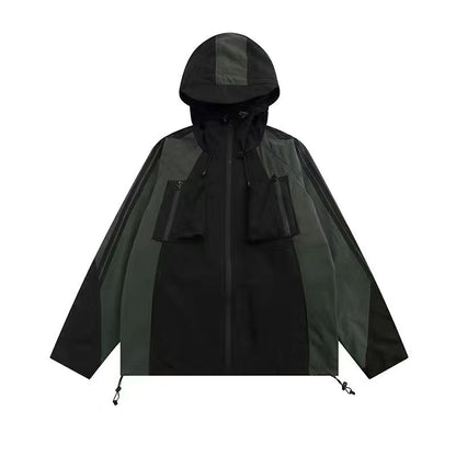 Streetwear Techwear Jacket Women Windbreakers Vintage Harajuku Oversize Track Jackets Outdoor Zipper Hooded Anorak Coat